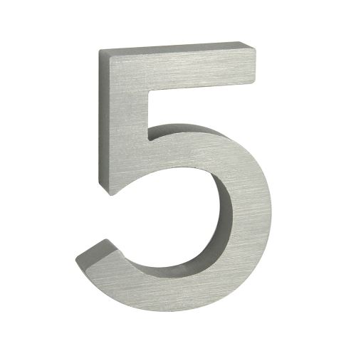 Domovní číslo 3D AL stříbrné matné - č. 5