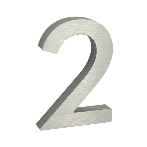 Domovní číslo 3D AL stříbrné matné - č. 2
