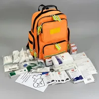 Zdravotnícky batoh Emergency oranžový s náplňou ŠKOLA