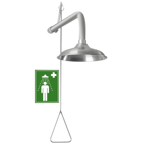 Telová bezpečnostná sprcha - nástenná celonerezová