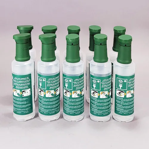 Fľaša na výplach očí s fyziologickým roztokom 0,5 l - balenie 10 ks