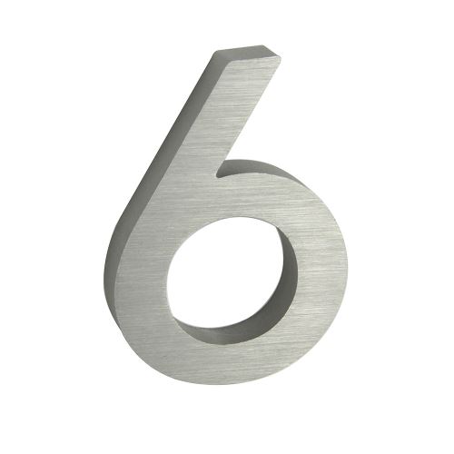 Domovní číslo 3D AL stříbrné matné - č. 6